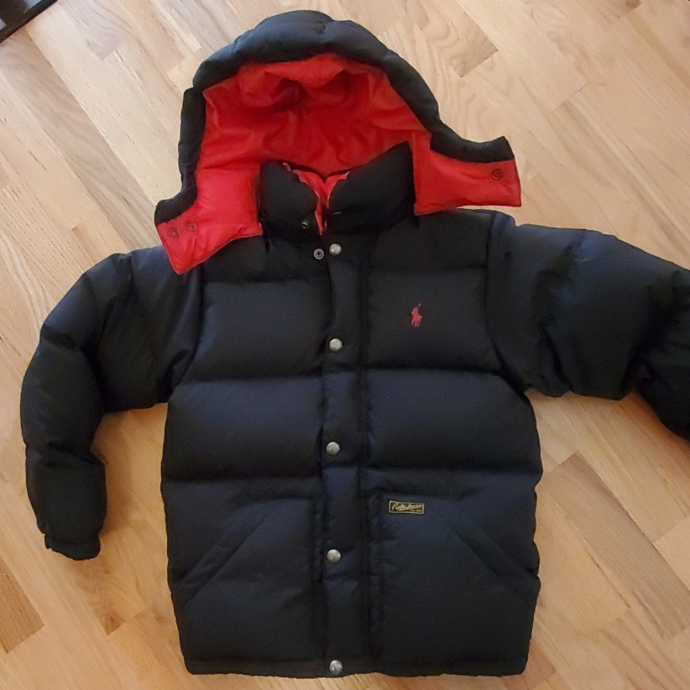 Ralph Lauren boys black down coat, sz S (8)